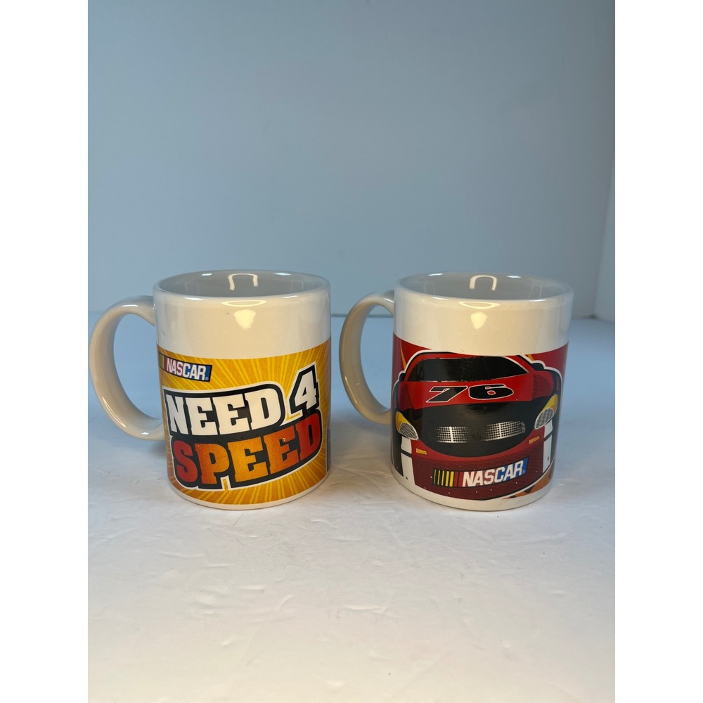 NASCAR Coffee Mug Set of 2 Need 4 Speed Born 2 Ride Racing Ceramic Sherwood 2007